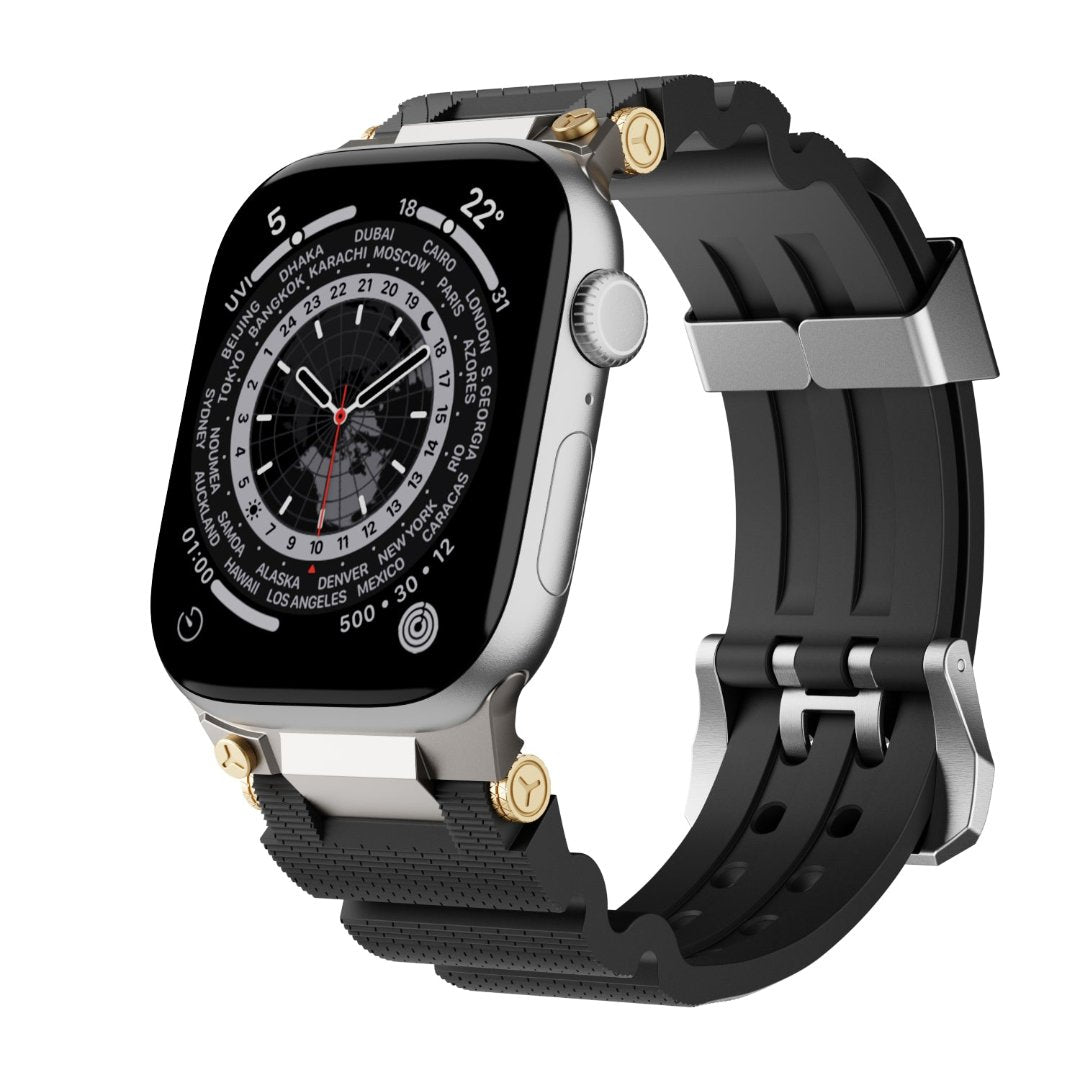 Bracelet en silicone de conception mécanique pour Apple Watch