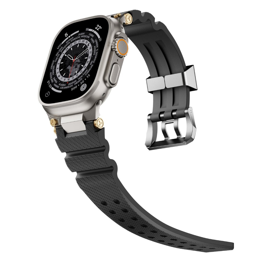 Bracelet en silicone de conception mécanique pour Apple Watch