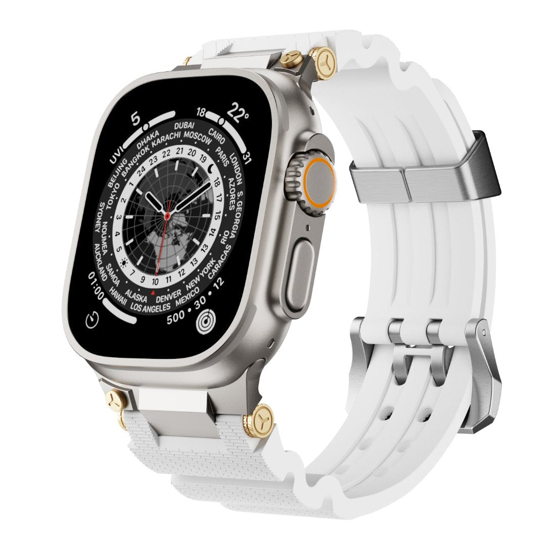 Bracelet en silicone de conception mécanique pour Apple Watch