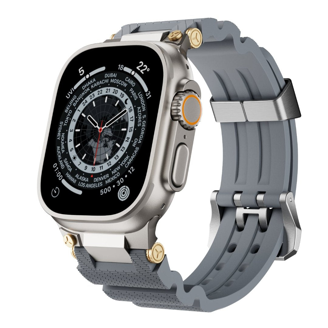 Bracelet en silicone de conception mécanique pour Apple Watch