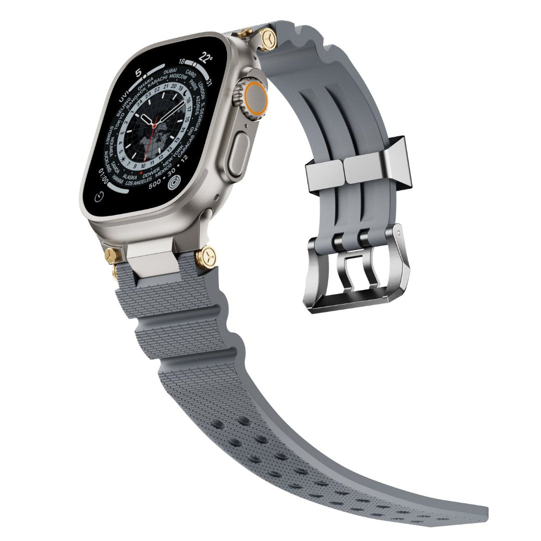 Bracelet en silicone de conception mécanique pour Apple Watch