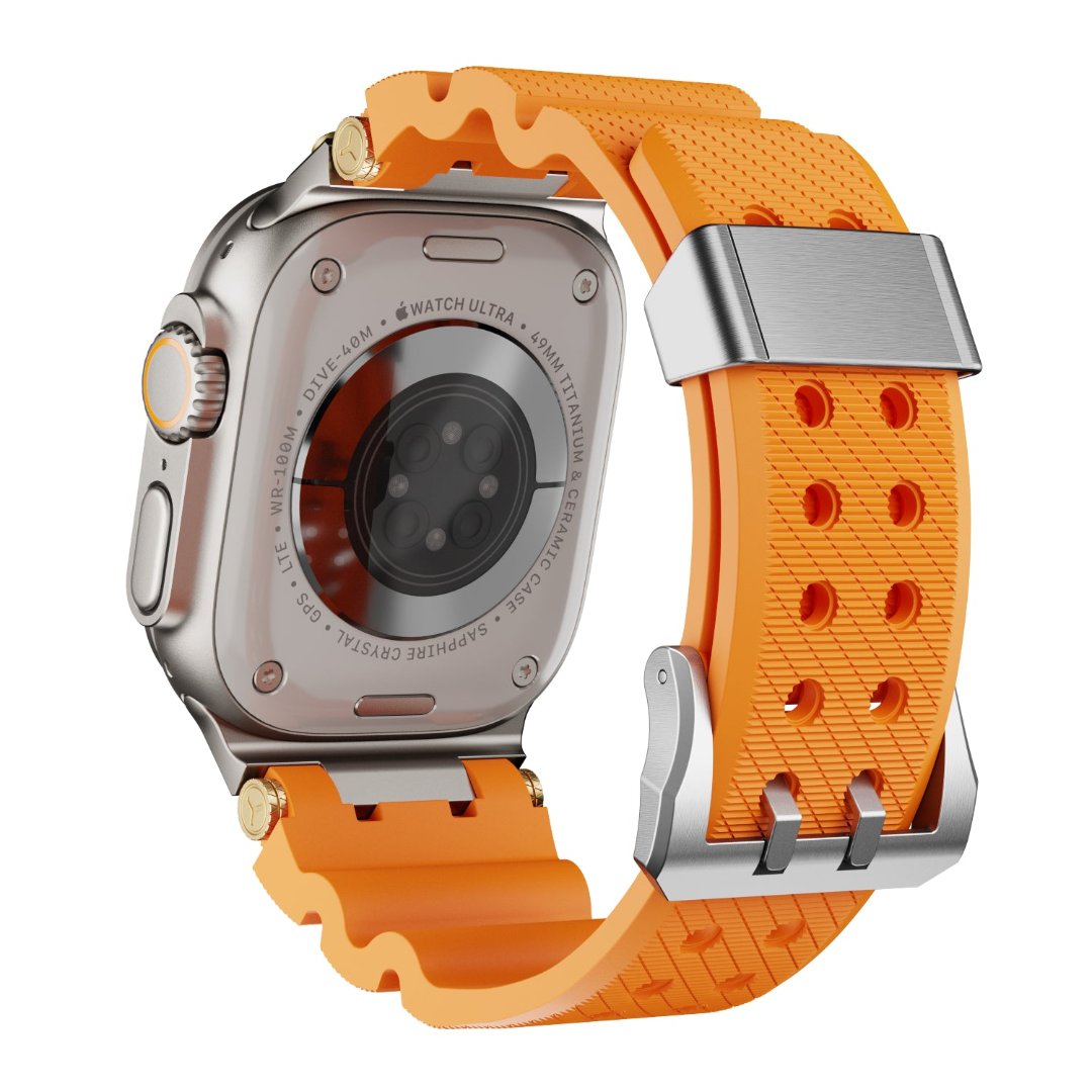 Bracelet en silicone de conception mécanique pour Apple Watch
