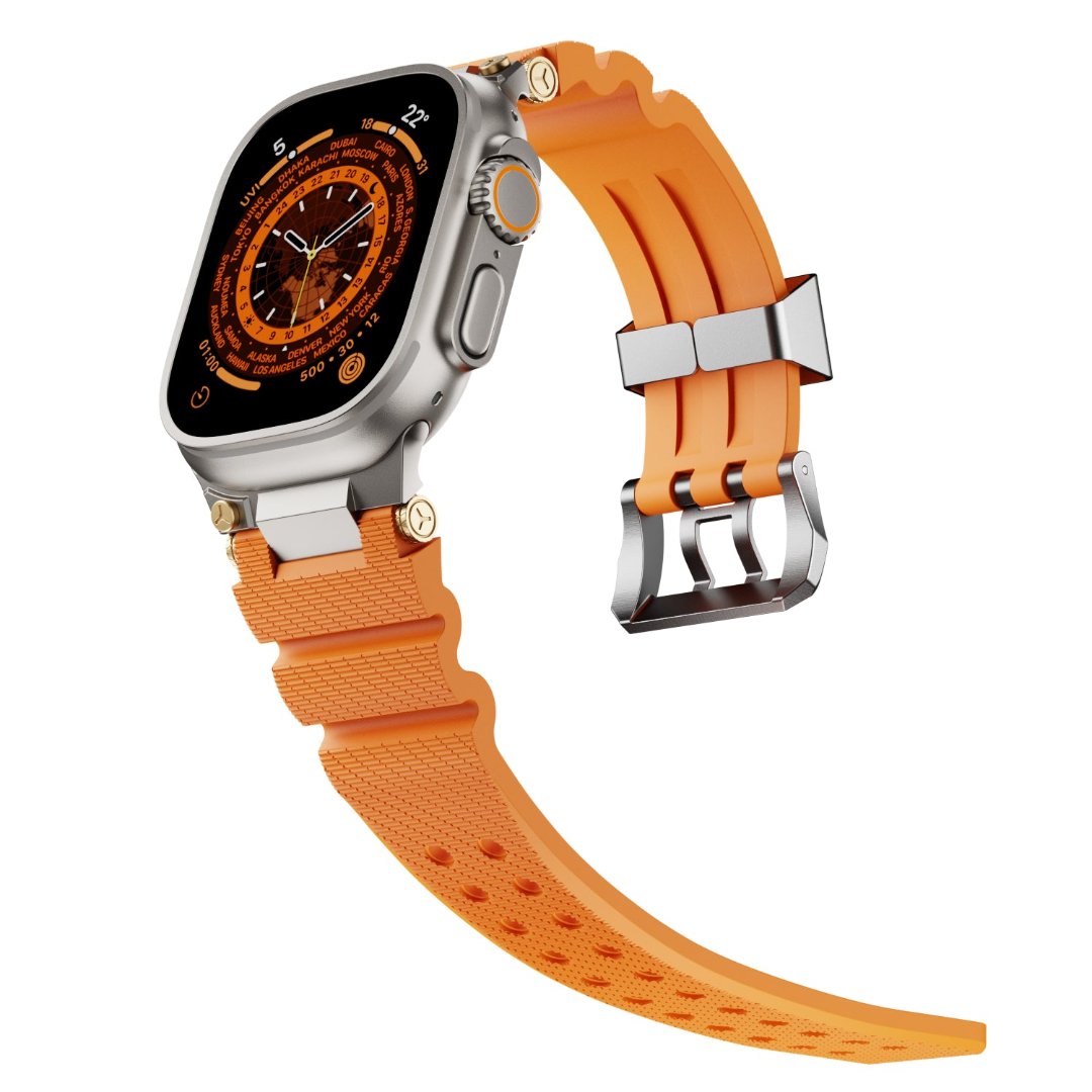 Bracelet en silicone de conception mécanique pour Apple Watch