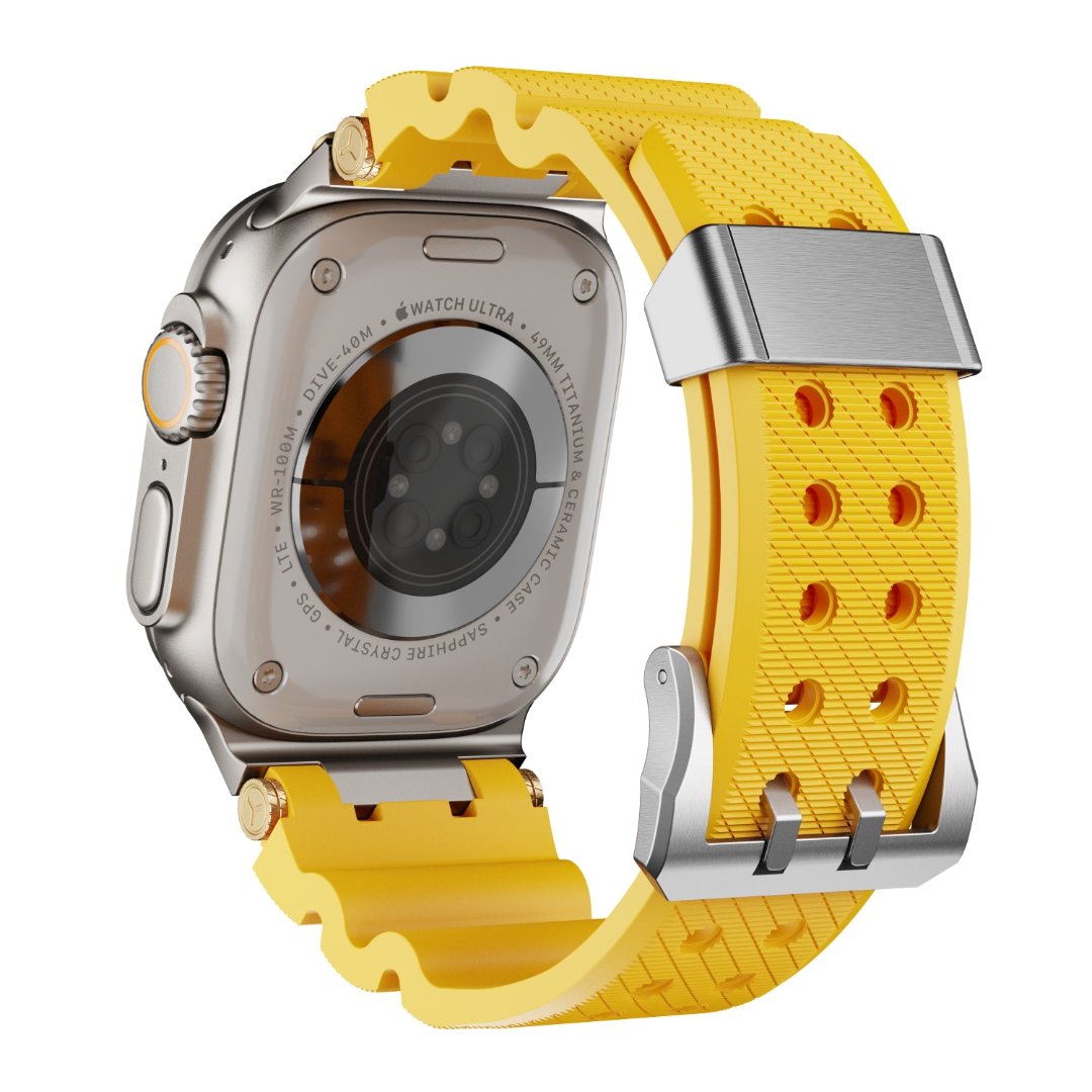 Bracelet en silicone de conception mécanique pour Apple Watch