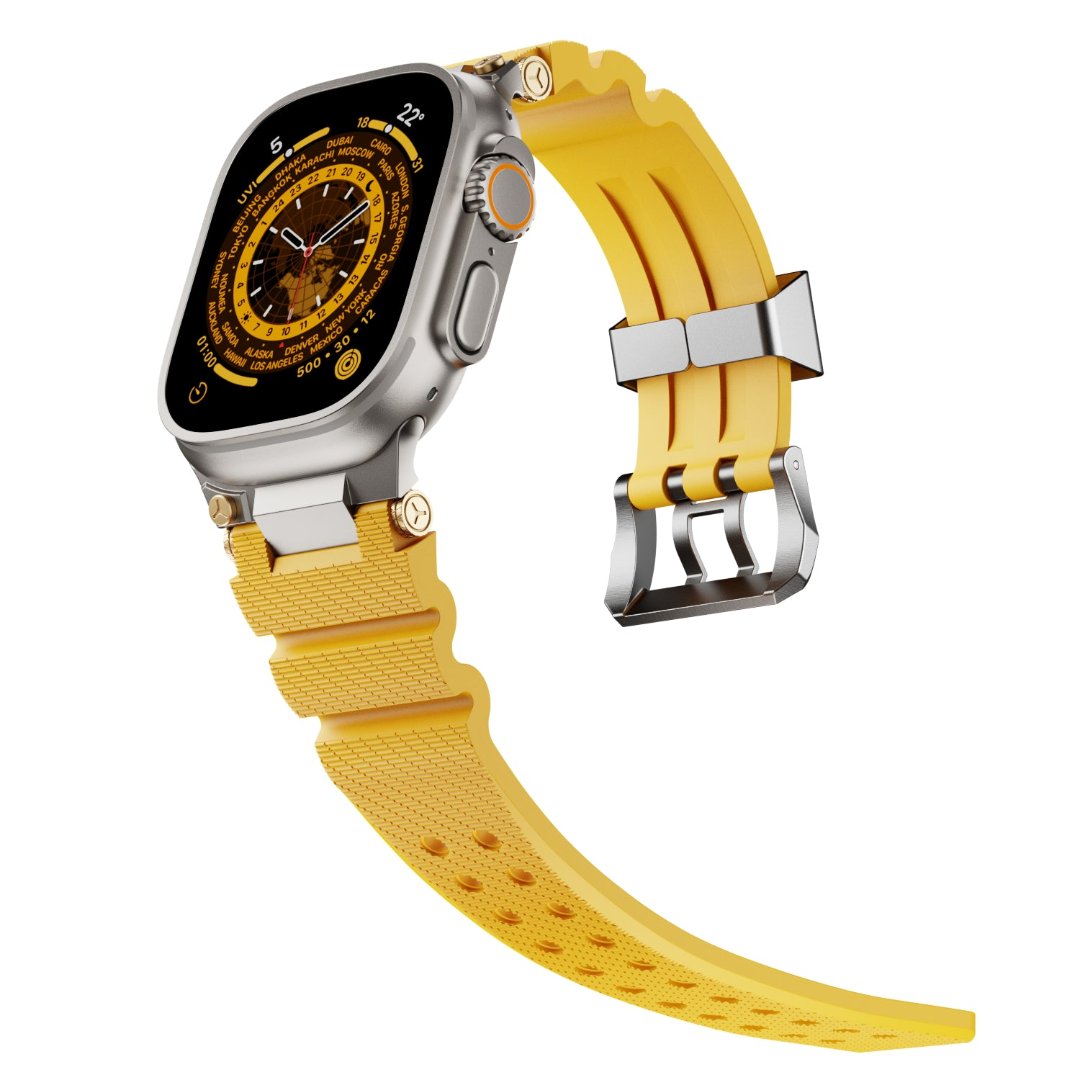 Bracelet en silicone de conception mécanique pour Apple Watch