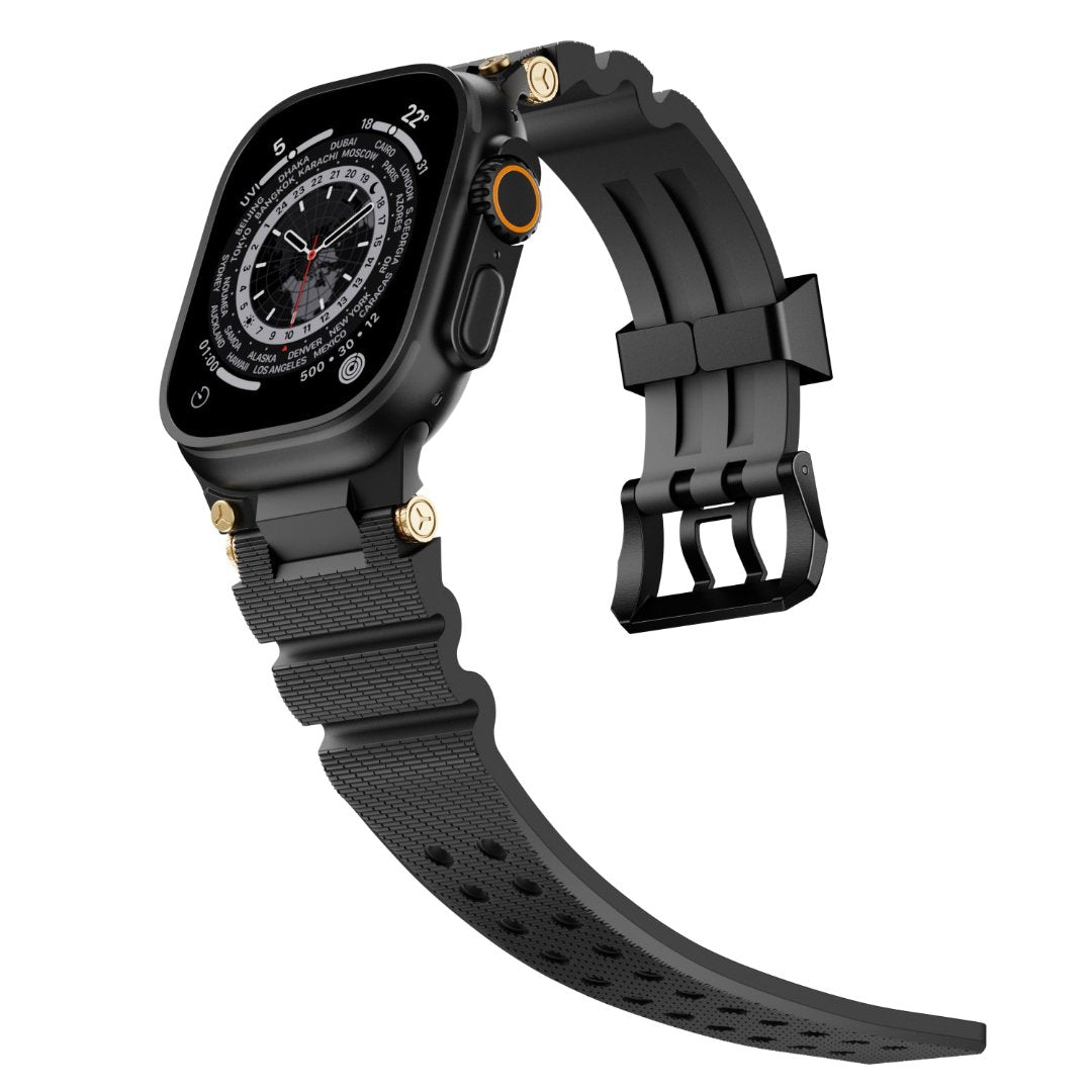 Bracelet en silicone de conception mécanique pour Apple Watch