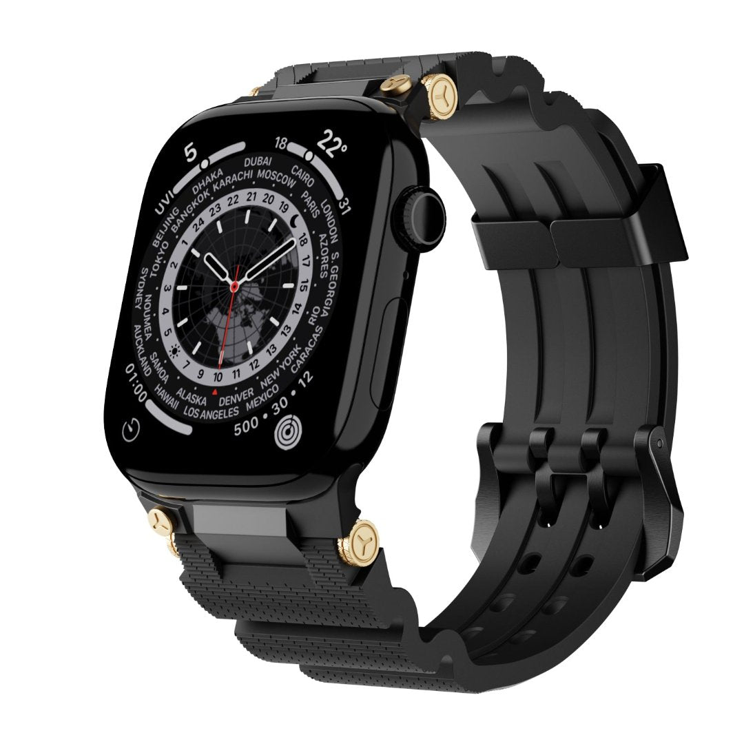 Bracelet en silicone de conception mécanique pour Apple Watch