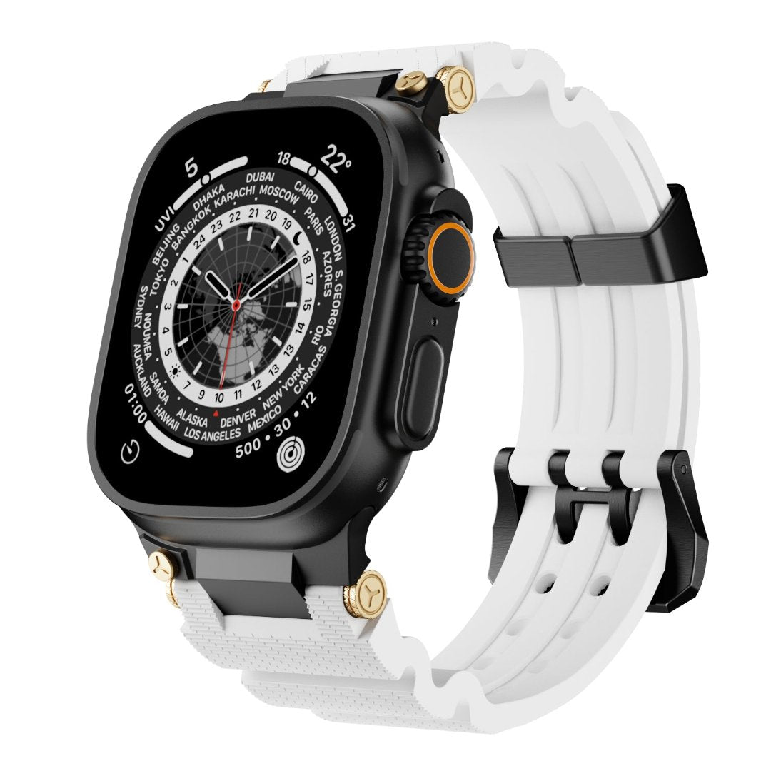 Bracelet en silicone de conception mécanique pour Apple Watch