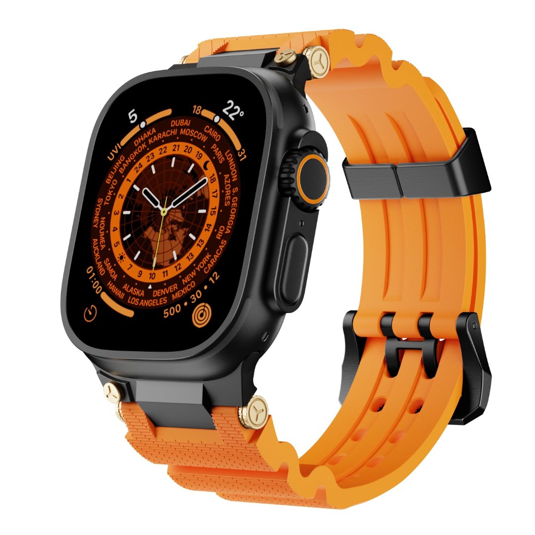 Bracelet en silicone de conception mécanique pour Apple Watch