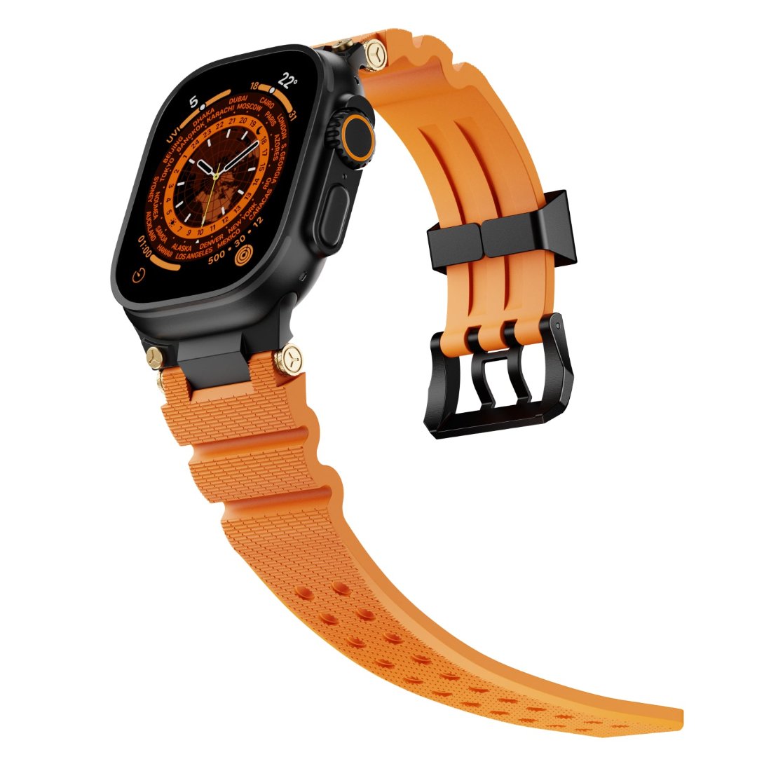 Bracelet en silicone de conception mécanique pour Apple Watch