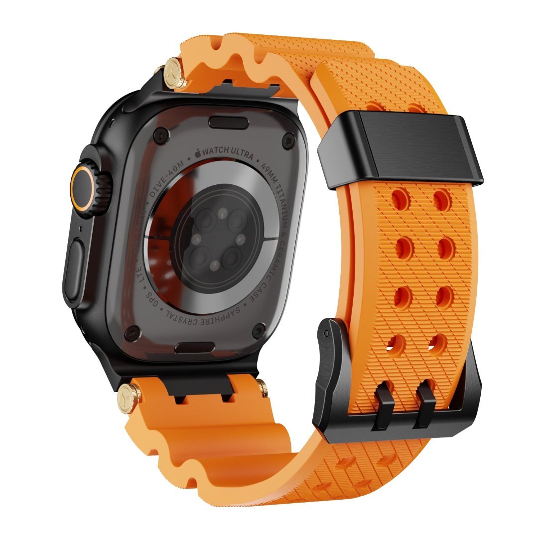 Bracelet en silicone de conception mécanique pour Apple Watch