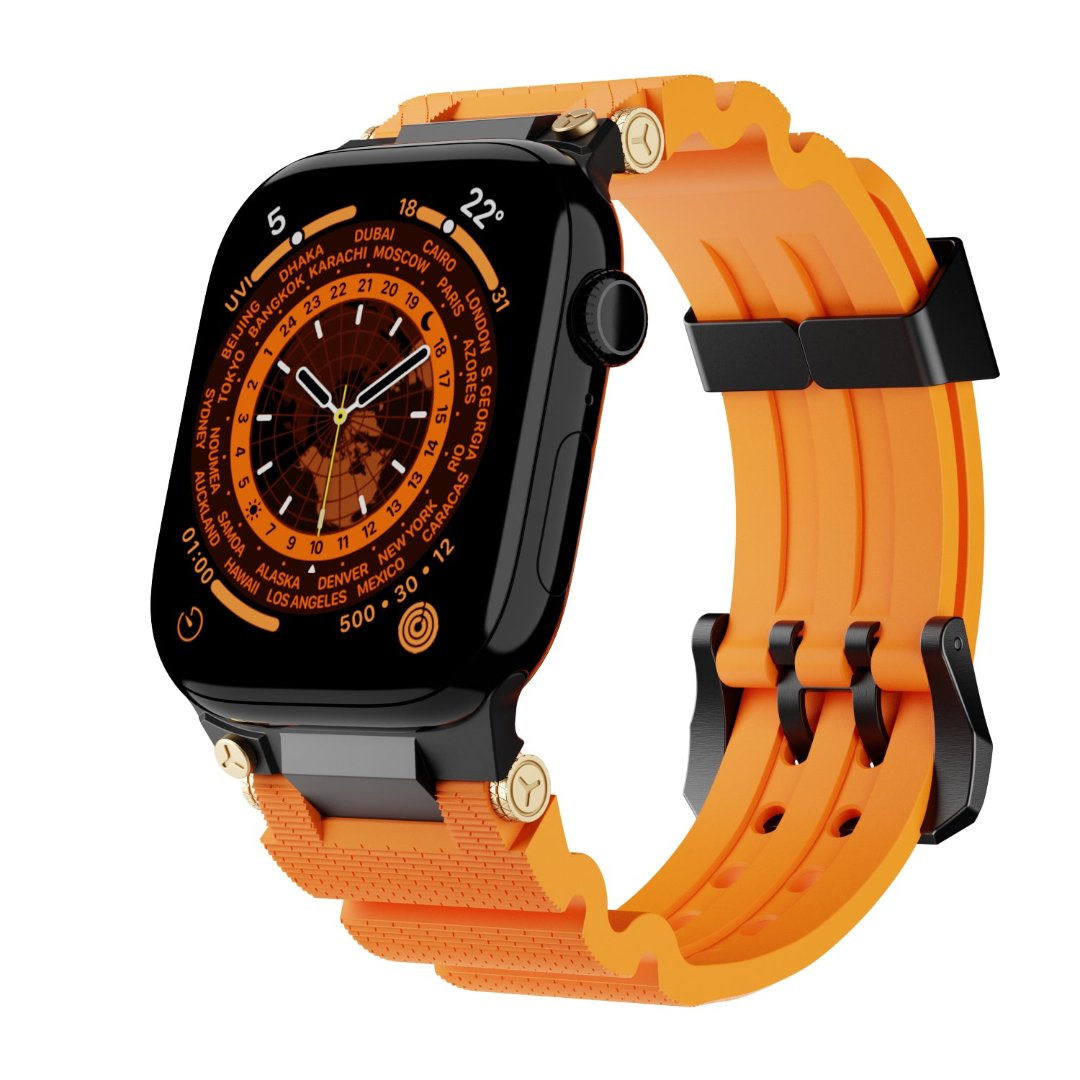 Bracelet en silicone de conception mécanique pour Apple Watch