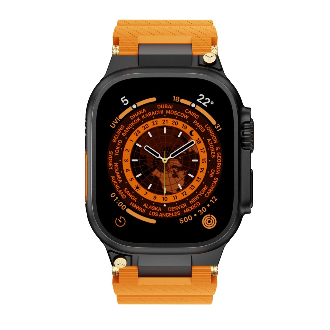 Bracelet en silicone de conception mécanique pour Apple Watch