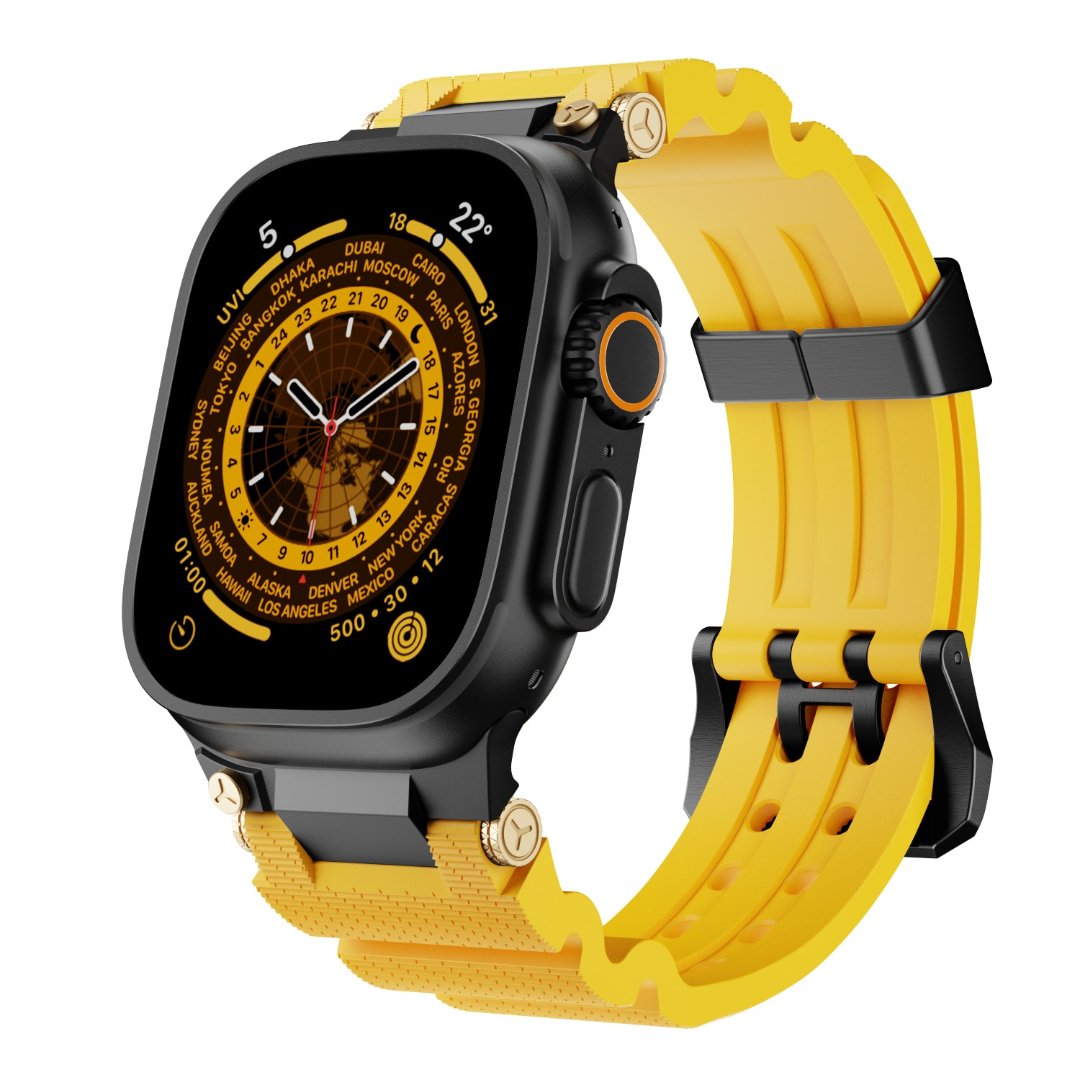 Bracelet en silicone de conception mécanique pour Apple Watch