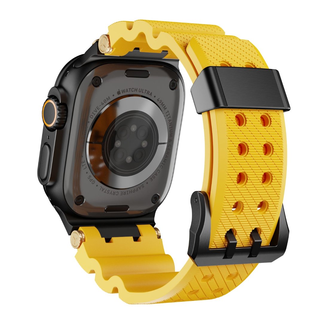 Bracelet en silicone de conception mécanique pour Apple Watch
