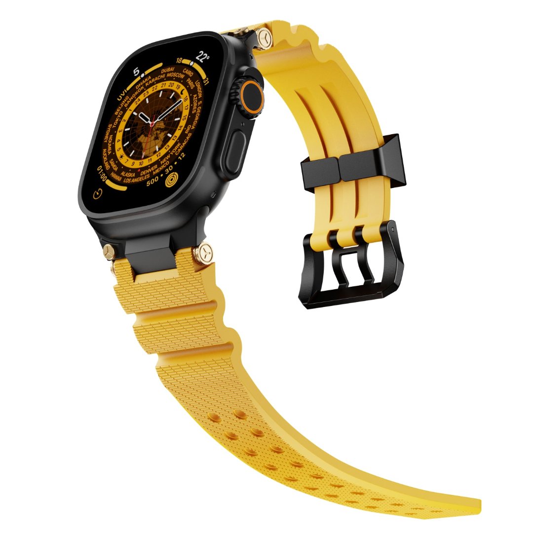 Bracelet en silicone de conception mécanique pour Apple Watch