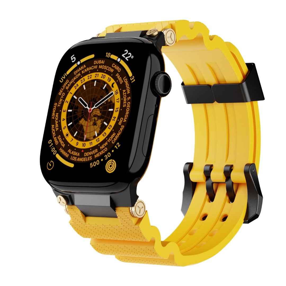 Bracelet en silicone de conception mécanique pour Apple Watch
