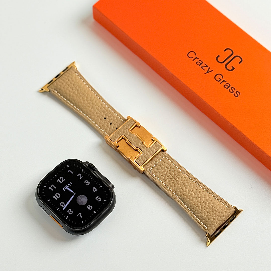 Bracelet de vacances en cuir grainé pour Apple Watch