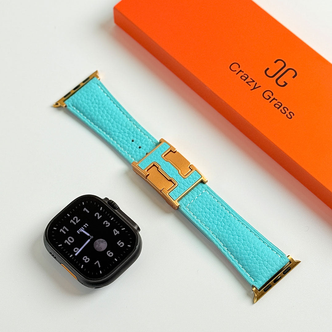 Bracelet de vacances en cuir grainé pour Apple Watch