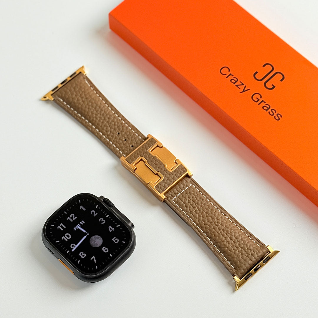Bracelet de vacances en cuir grainé pour Apple Watch
