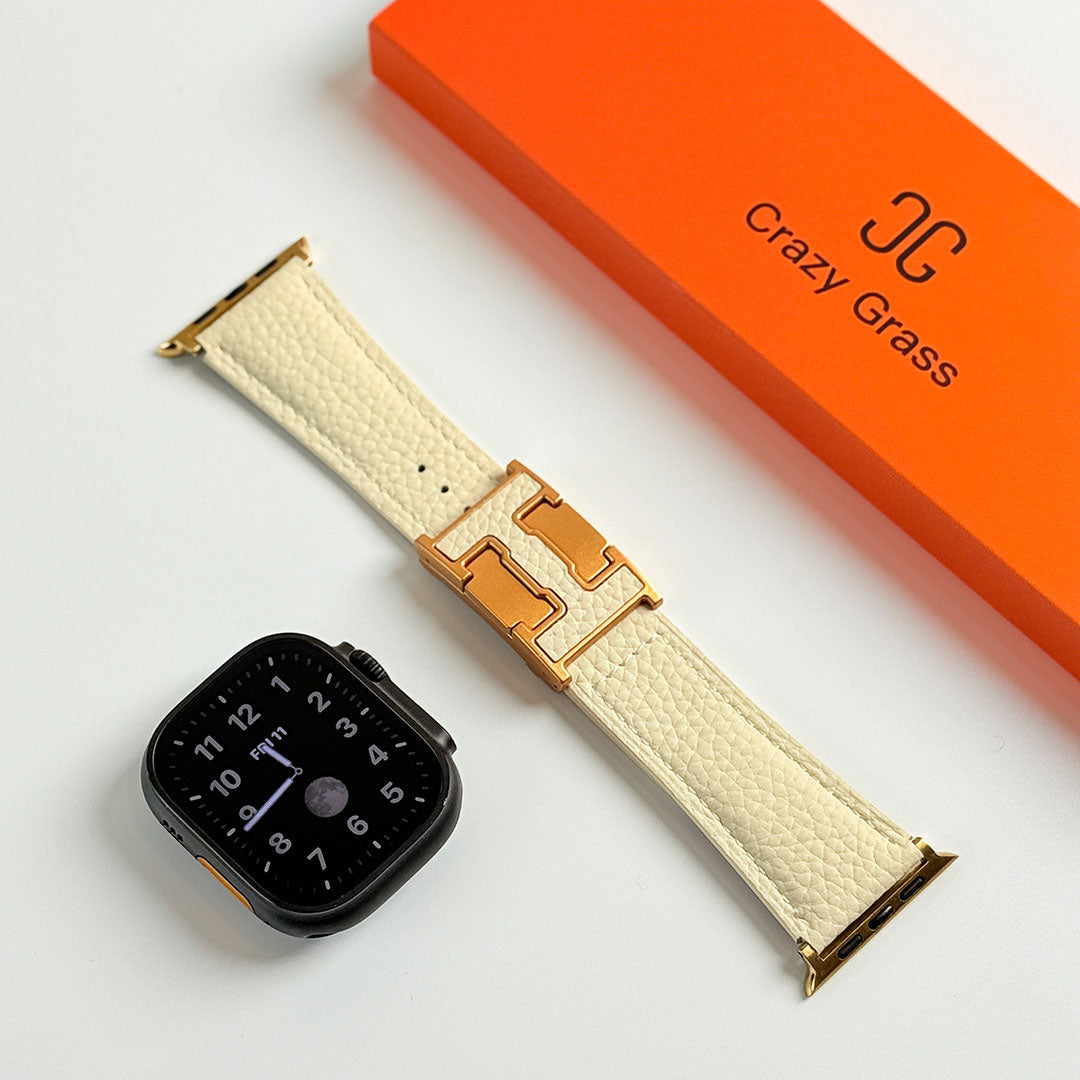 Bracelet de vacances en cuir grainé pour Apple Watch
