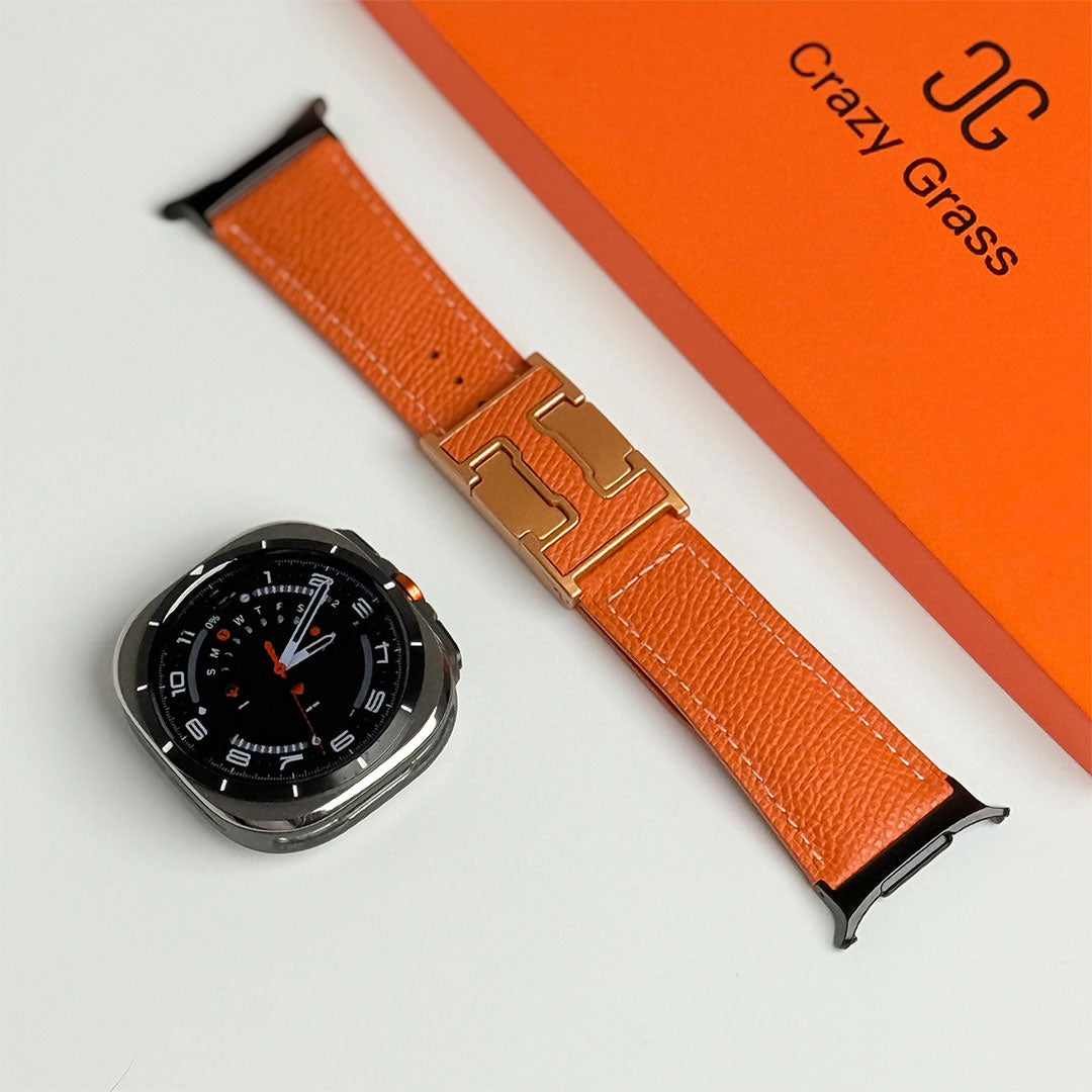 Bracelet de vacances en cuir grainé pour Samsung Galaxy Watch Ultra