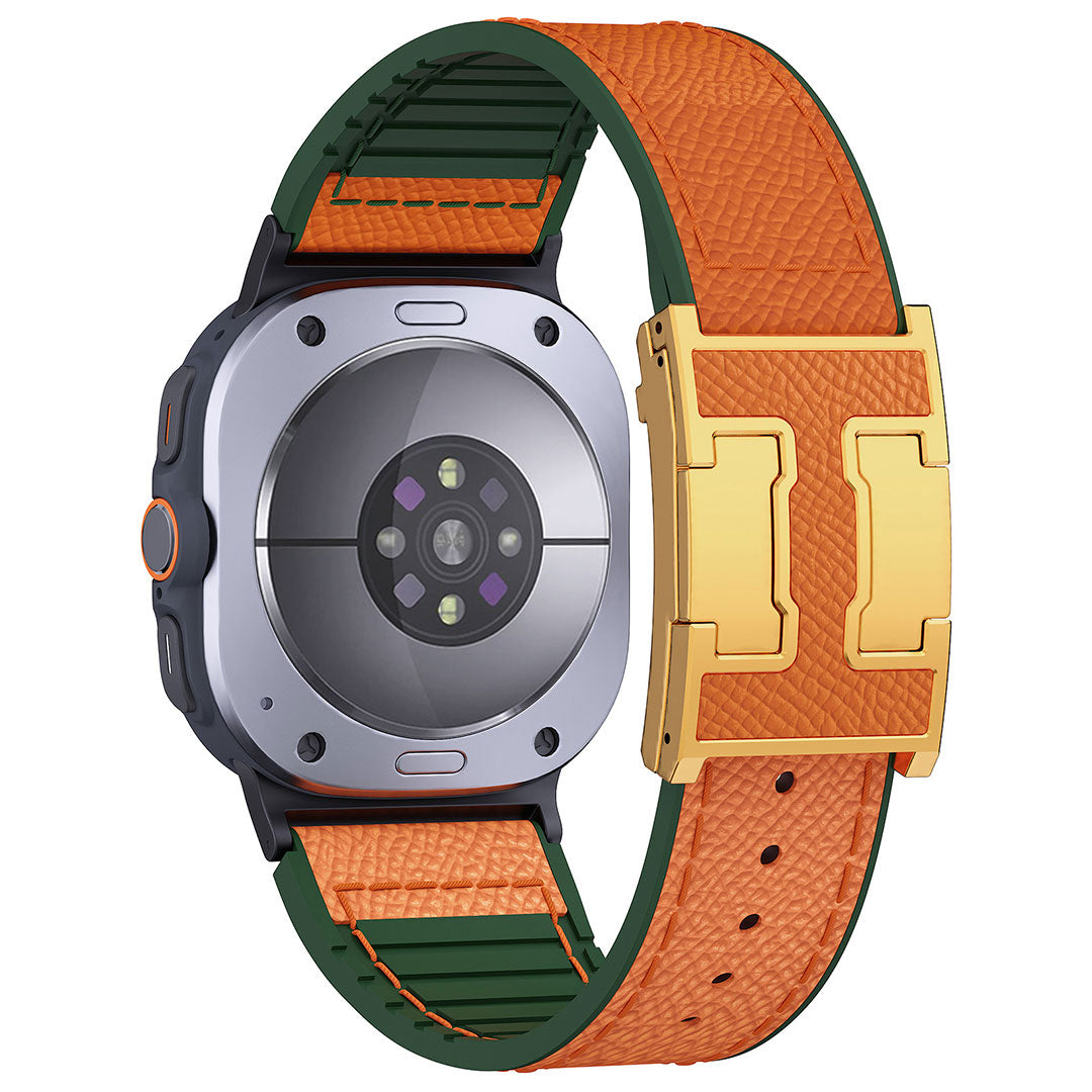 Bracelet en cuir et silicone motif dragon pour Samsung Galaxy Watch Ultra