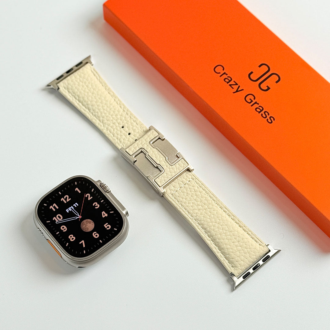 Bracelet de vacances en cuir grainé pour Apple Watch