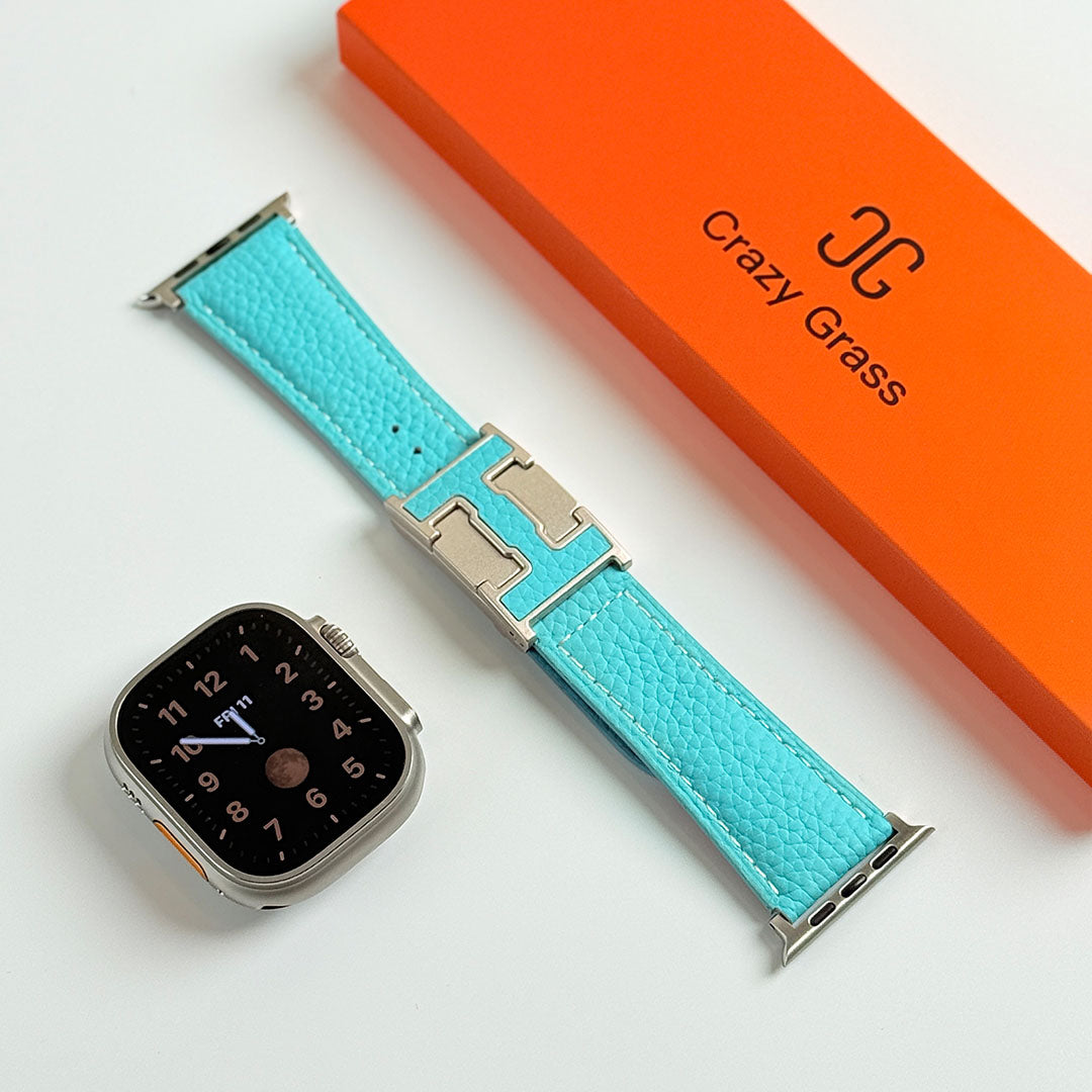 Bracelet de vacances en cuir grainé pour Apple Watch