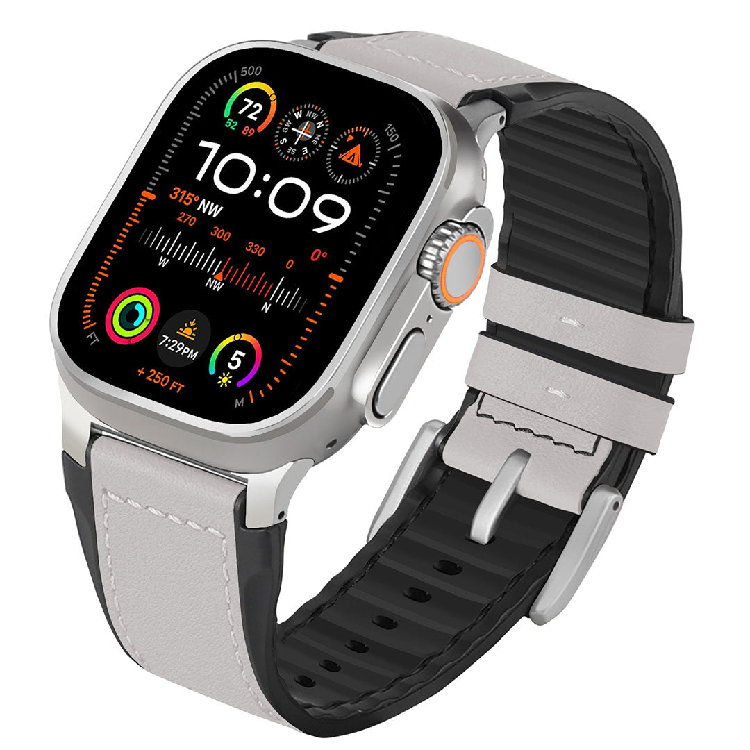 Bracelet en cuir et silicone pour Apple Watch