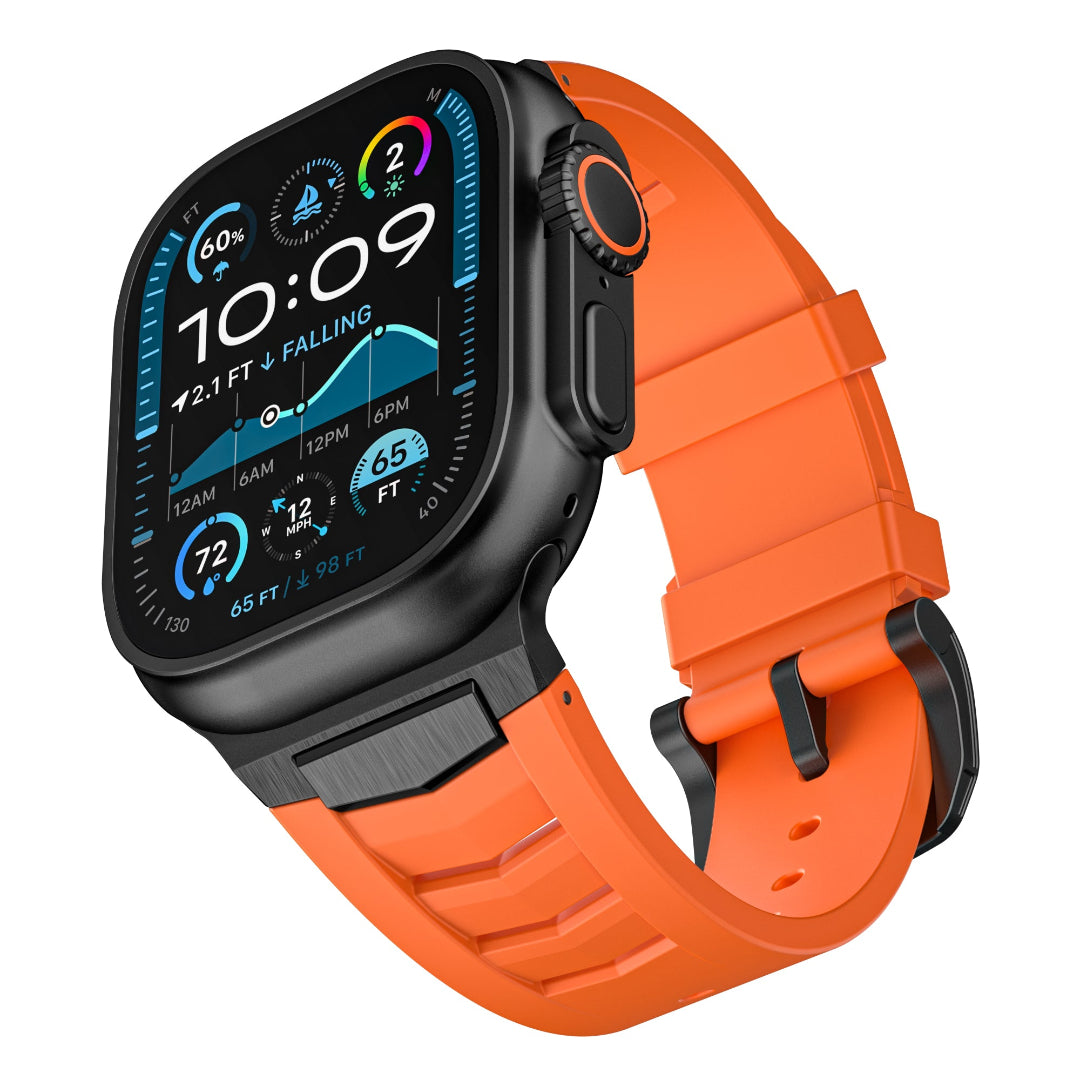 Bracelet en caoutchouc fluoré respirant Conqueror LUX016 pour Apple Watch