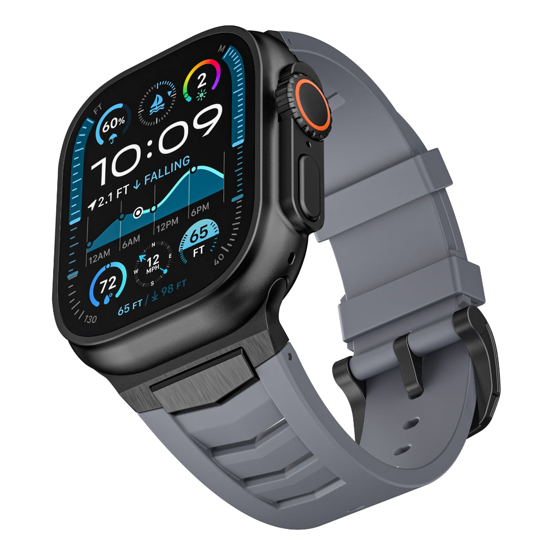 Bracelet en caoutchouc fluoré respirant Conqueror LUX016 pour Apple Watch