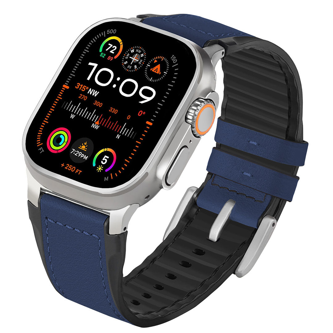 Bracelet en cuir et silicone pour Apple Watch