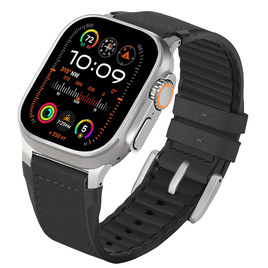 Bracelet en cuir et silicone pour Apple Watch