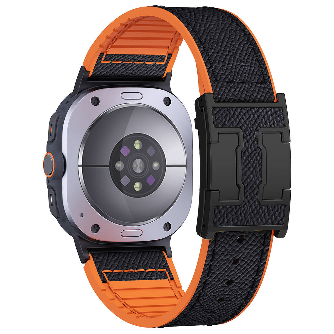 Bracelet en cuir et silicone motif dragon pour Samsung Galaxy Watch Ultra