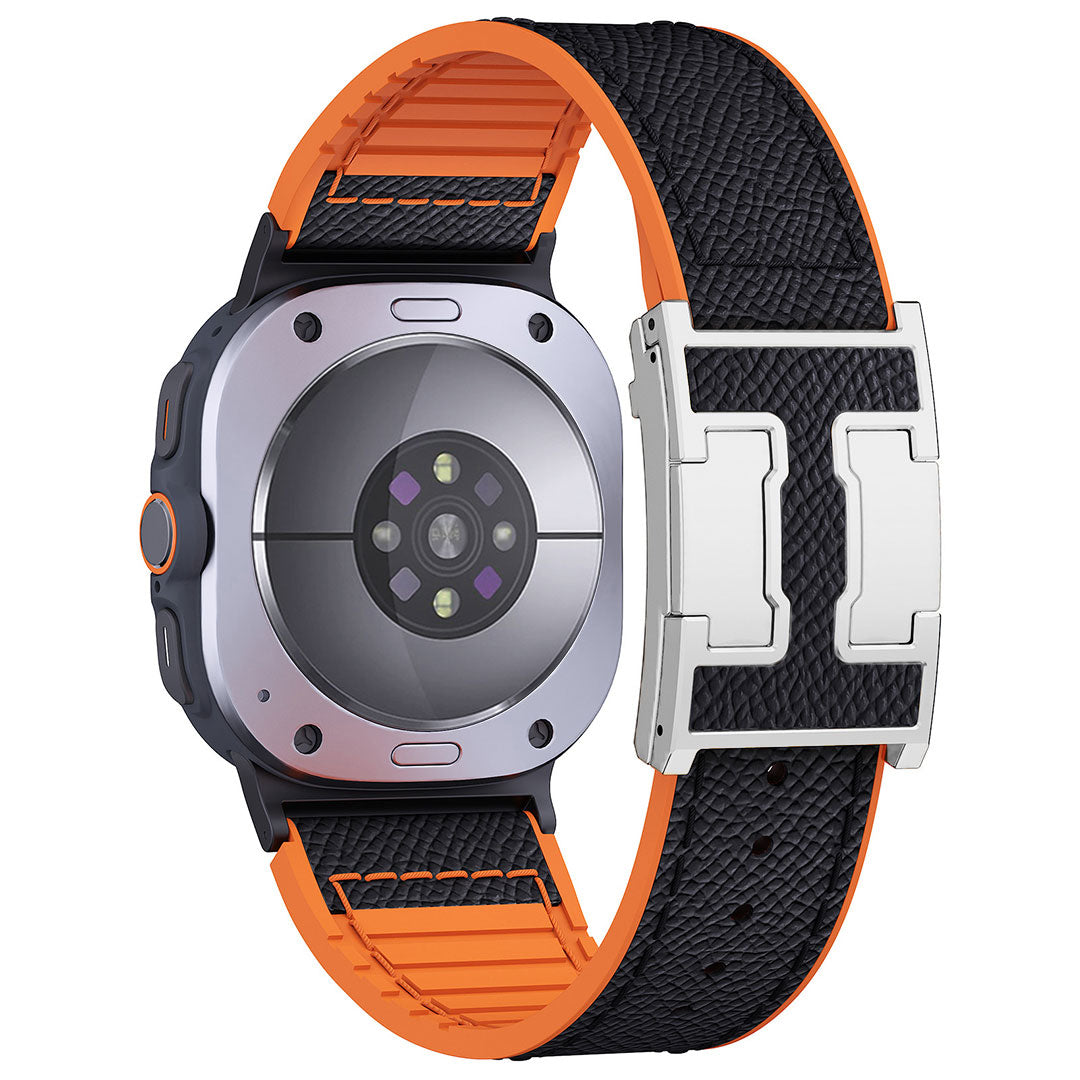 Bracelet en cuir et silicone motif dragon pour Samsung Galaxy Watch Ultra