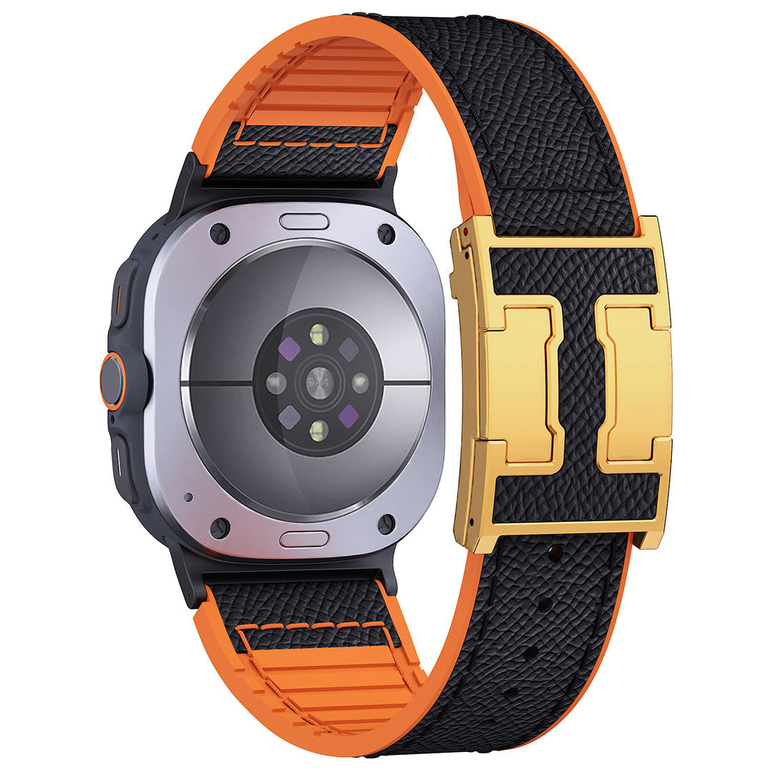 Bracelet en cuir et silicone motif dragon pour Samsung Galaxy Watch Ultra