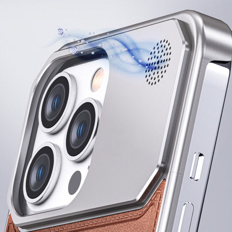 Étui parfumé en cuir et aluminium pour iPhone