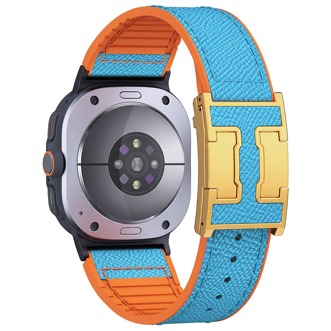 Bracelet en cuir et silicone motif dragon pour Samsung Galaxy Watch Ultra