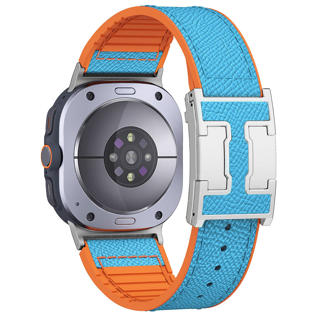 Bracelet en cuir et silicone motif dragon pour Samsung Galaxy Watch Ultra