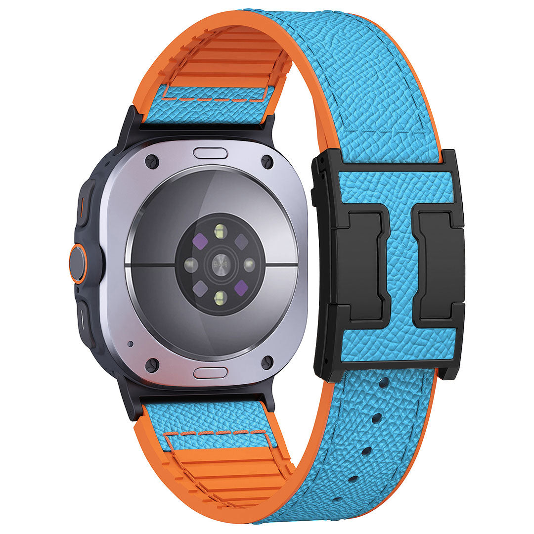 Bracelet en cuir et silicone motif dragon pour Samsung Galaxy Watch Ultra