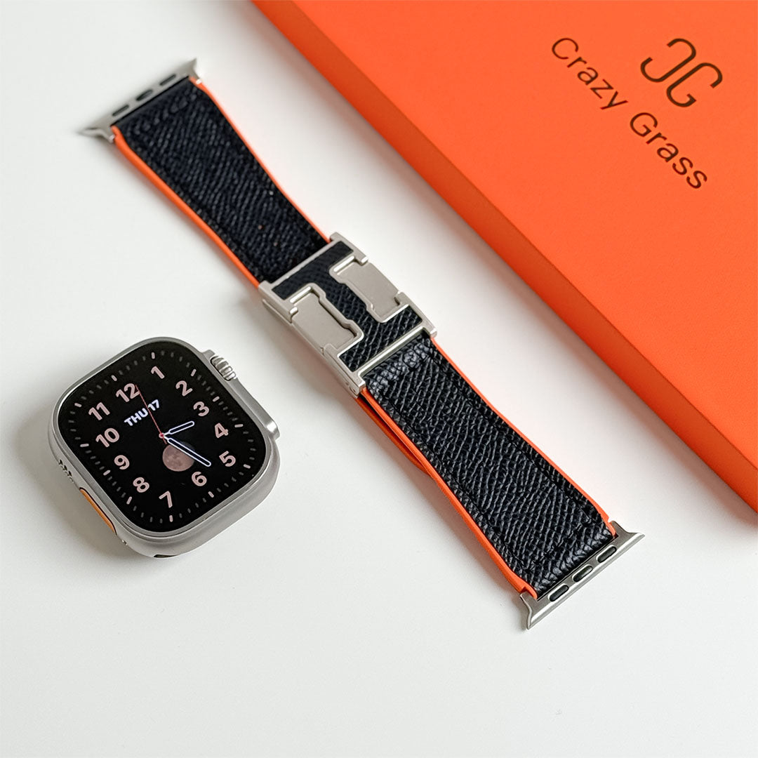 Bracelet de vacances en cuir grainé pour Apple Watch
