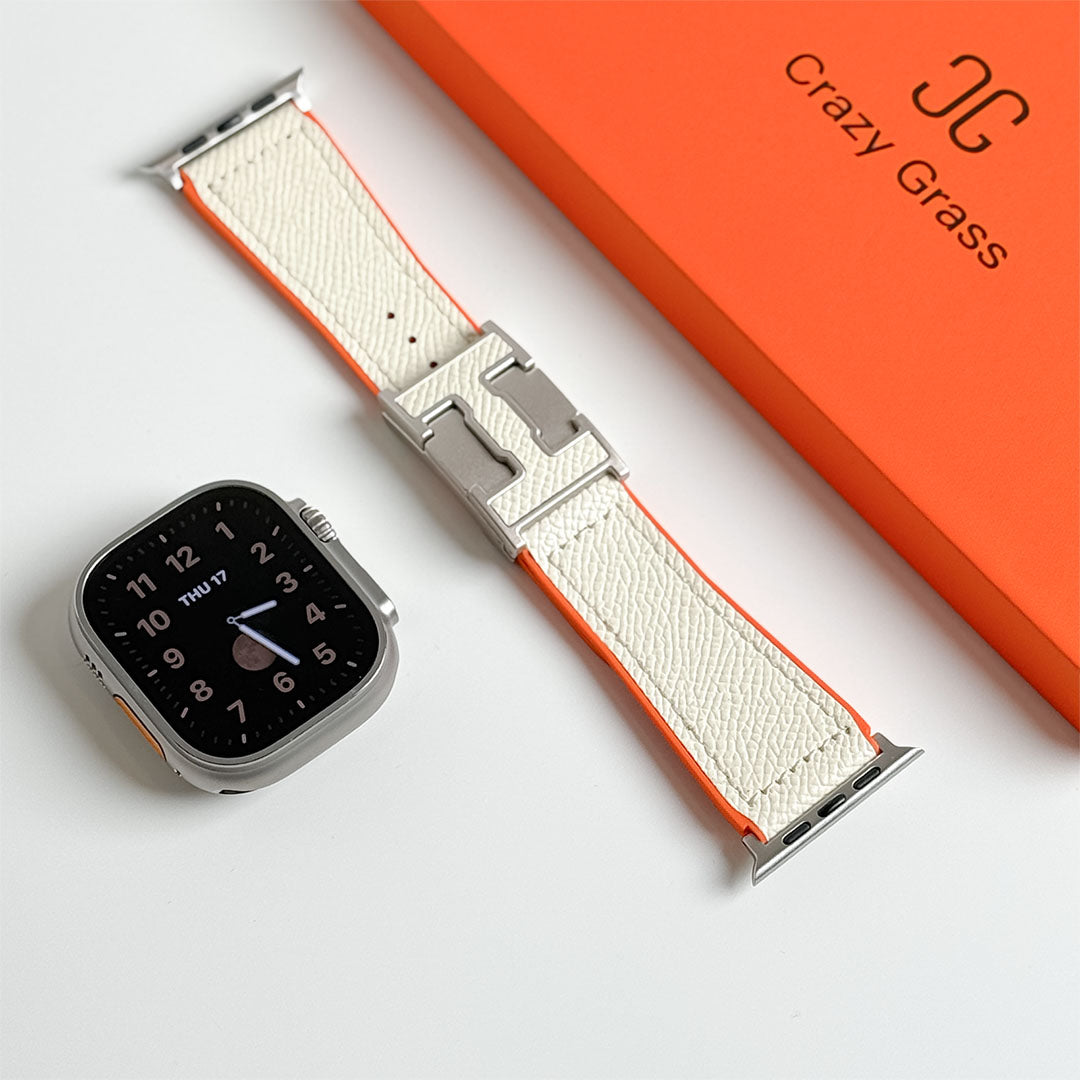 Bracelet de vacances en cuir grainé pour Apple Watch