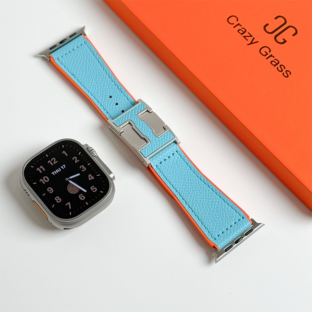 Bracelet de vacances en cuir grainé pour Apple Watch