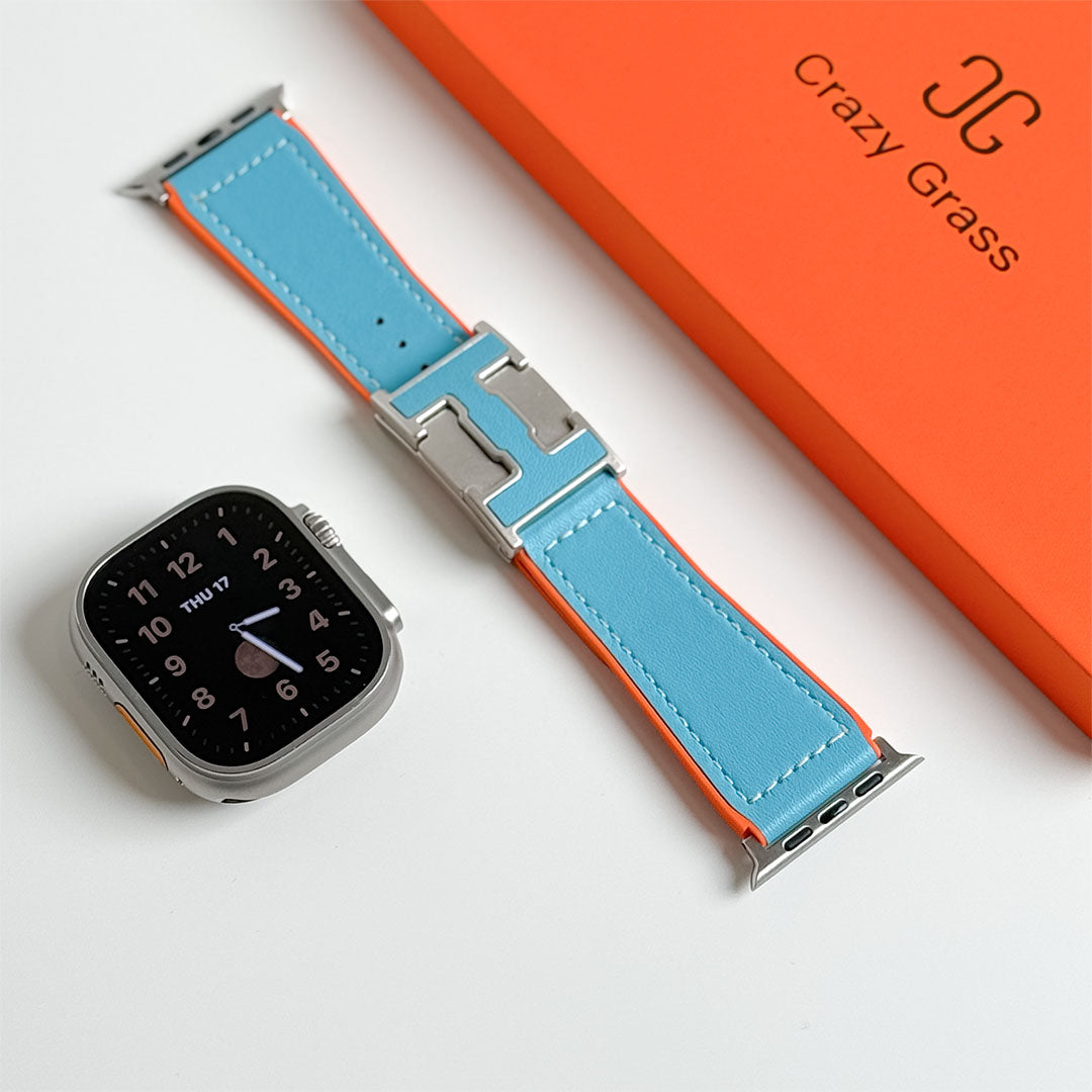 Bracelet de vacances en cuir grainé pour Apple Watch
