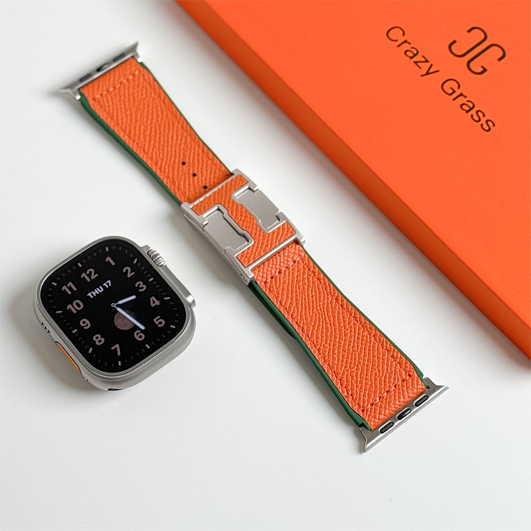 Bracelet de vacances en cuir grainé pour Apple Watch