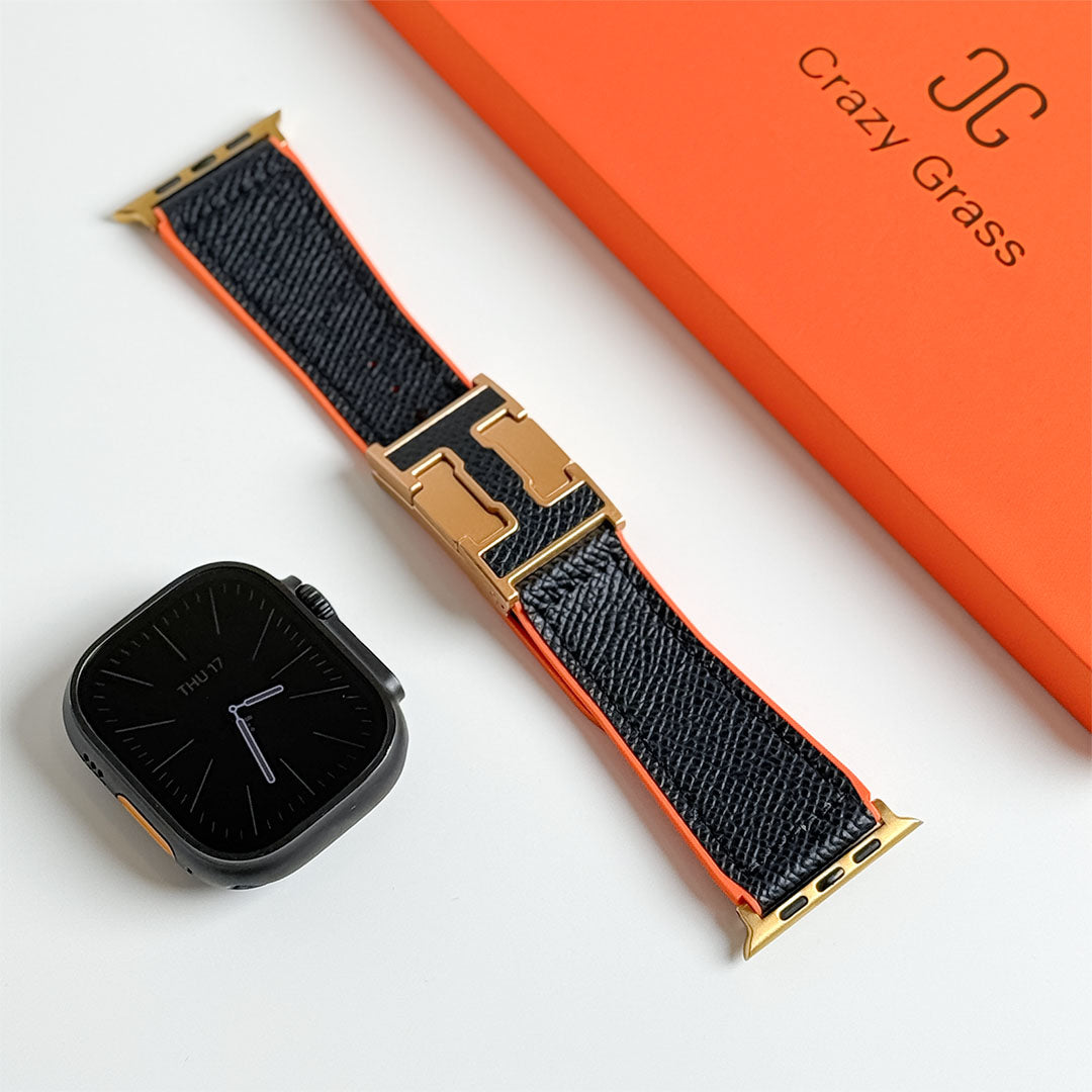 Bracelet de vacances en cuir grainé pour Apple Watch