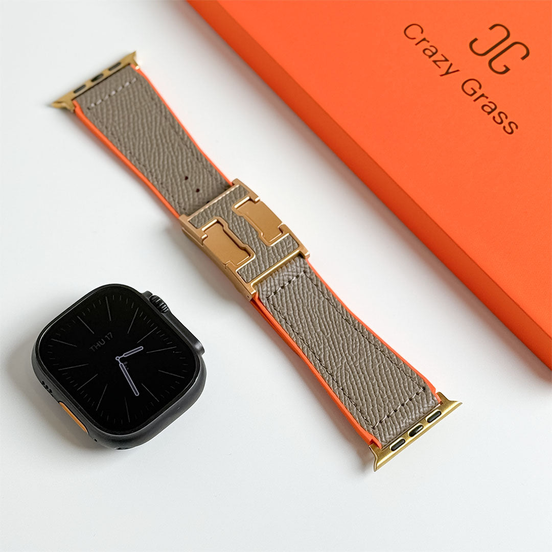 Bracelet de vacances en cuir grainé pour Apple Watch