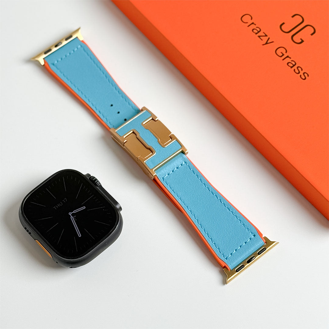 Bracelet de vacances en cuir grainé pour Apple Watch