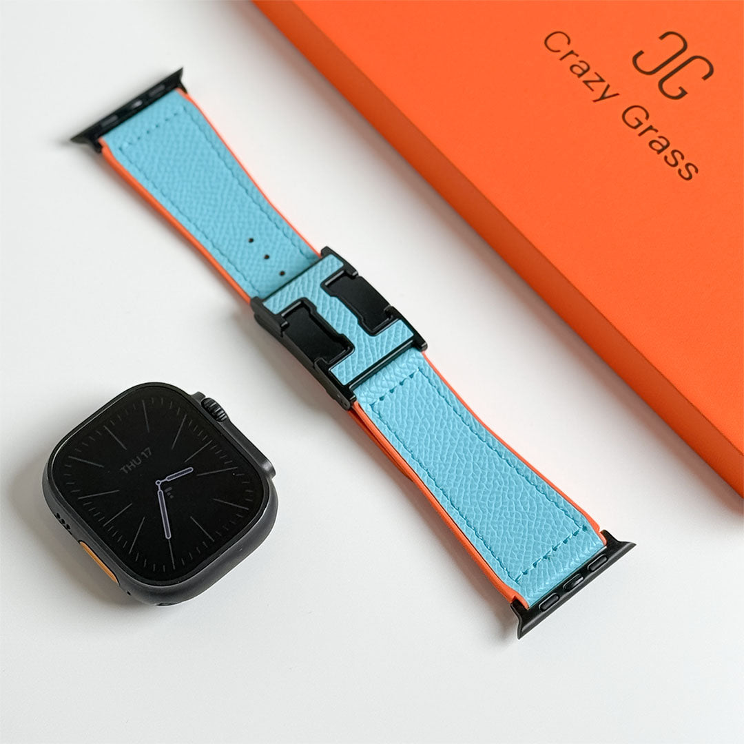 Bracelet de vacances en cuir grainé pour Apple Watch